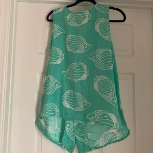 Sail to Sable Button Back Silk Shell Top